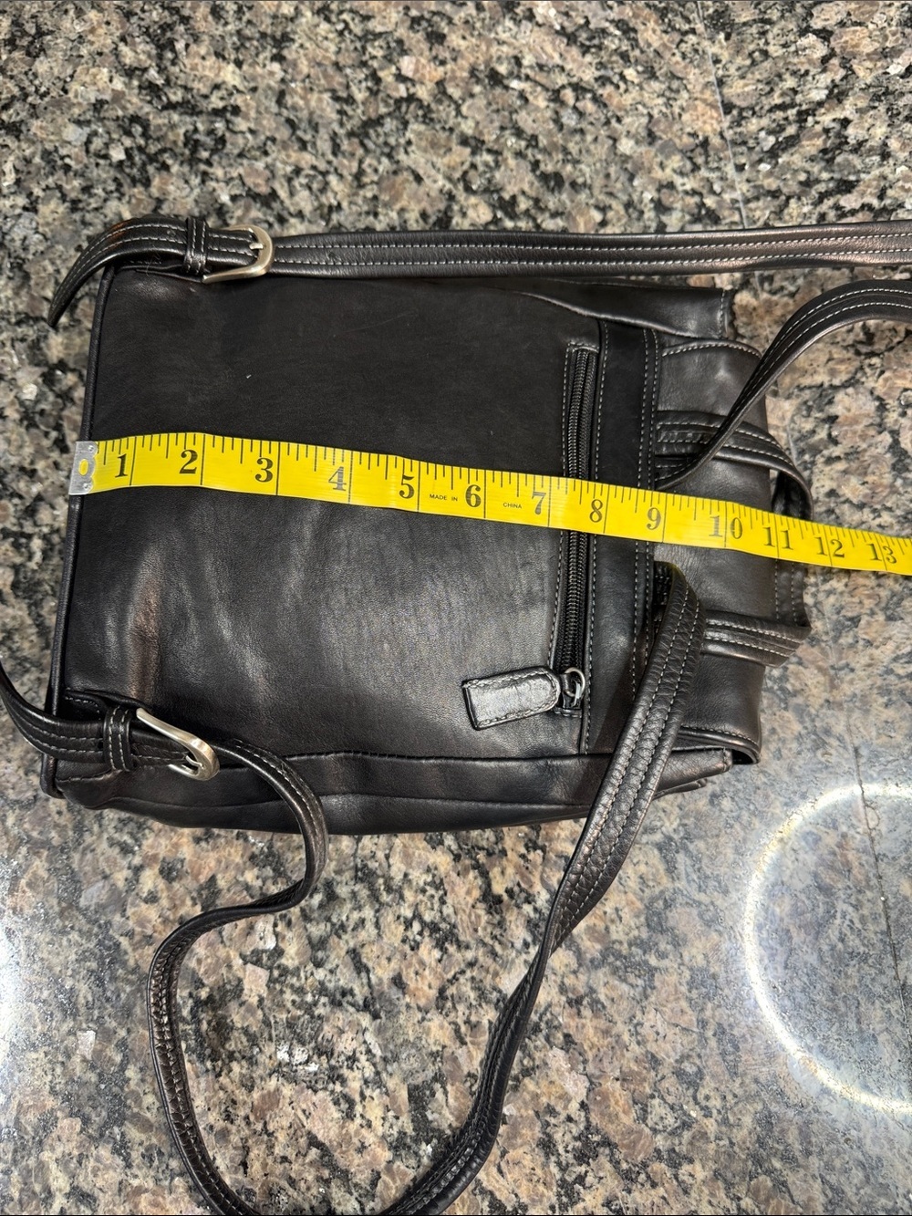 Tignanello Black Leather Bohemian Backpack Flap Closure Minimalist Everyday Bag - Picture 8 of 12